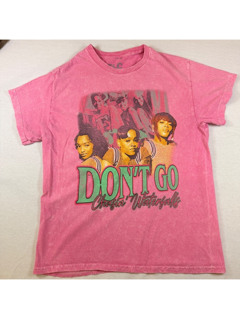 TLC Don't Go Chasin' Waterfalls Pink Y2K T-Shirt Flawed M